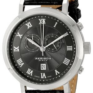 Akribos Xxiv Chronograph Ak591bk Kello Musta / Nahka