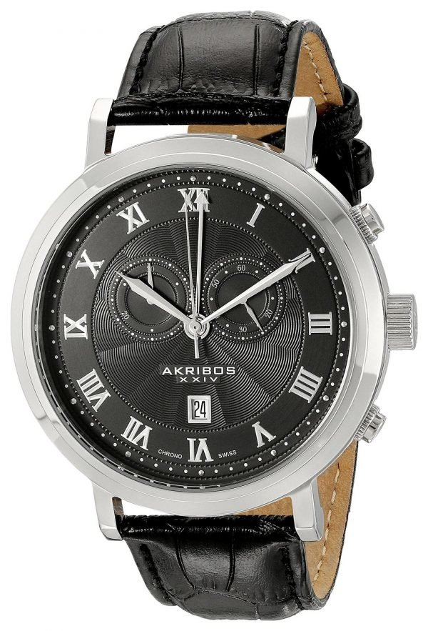 Akribos Xxiv Chronograph Ak591bk Kello Musta / Nahka