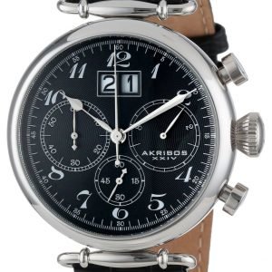 Akribos Xxiv Chronograph Ak628bk Kello Musta / Nahka