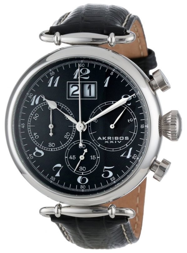 Akribos Xxiv Chronograph Ak628bk Kello Musta / Nahka