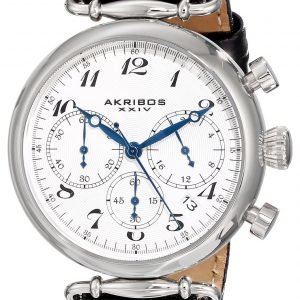 Akribos Xxiv Chronograph Ak630bk Kello Valkoinen / Nahka