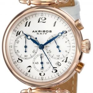 Akribos Xxiv Chronograph Ak630rgw Kello Valkoinen / Nahka