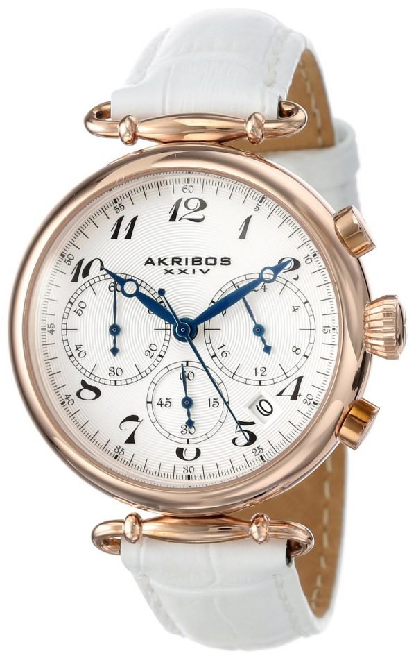 Akribos Xxiv Chronograph Ak630rgw Kello Valkoinen / Nahka