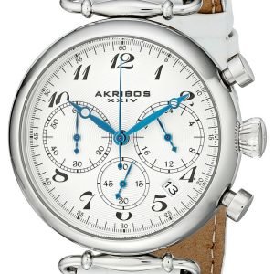 Akribos Xxiv Chronograph Ak630ssw Kello Valkoinen / Nahka