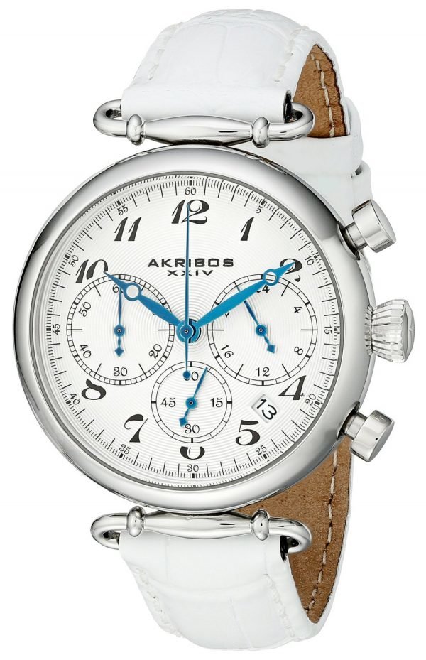 Akribos Xxiv Chronograph Ak630ssw Kello Valkoinen / Nahka