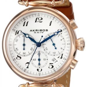 Akribos Xxiv Chronograph Ak630tn Kello Valkoinen / Nahka