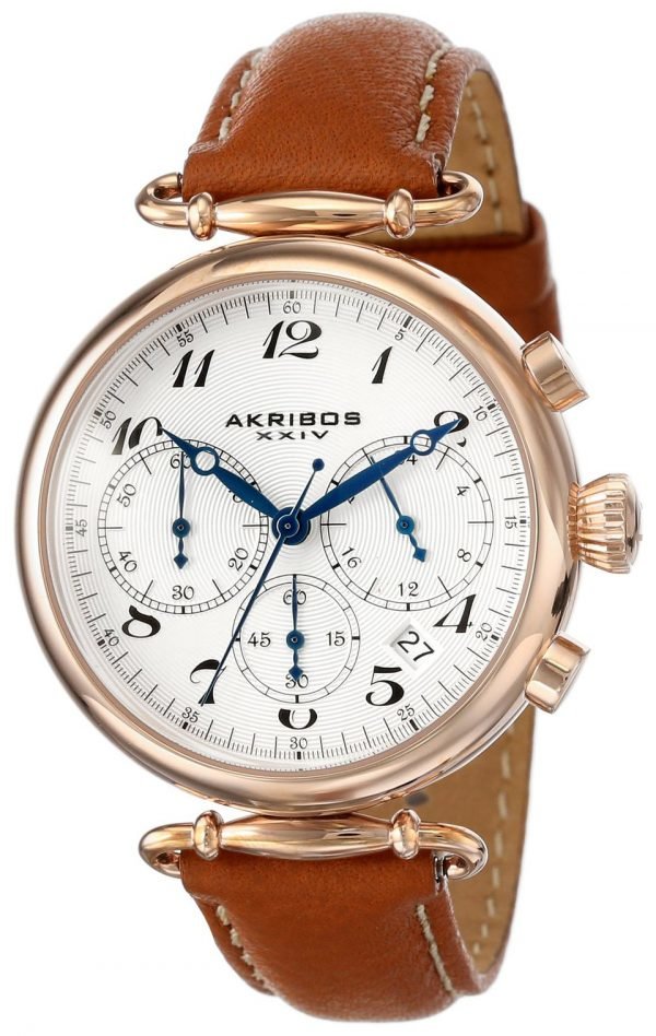 Akribos Xxiv Chronograph Ak630tn Kello Valkoinen / Nahka