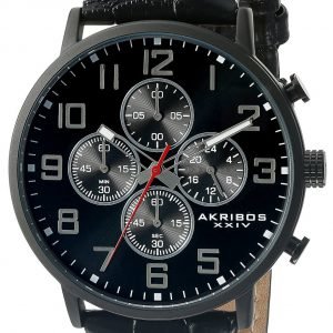 Akribos Xxiv Chronograph Ak854bk Kello Musta / Nahka