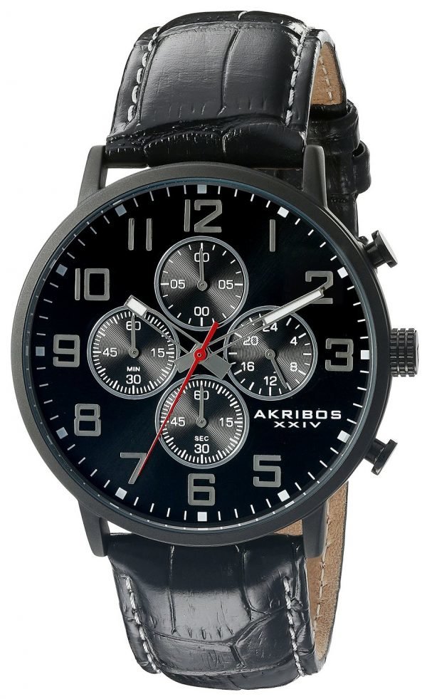 Akribos Xxiv Chronograph Ak854bk Kello Musta / Nahka