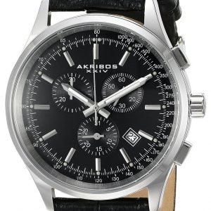 Akribos Xxiv Chronograph Ak863ssb Kello Musta / Nahka