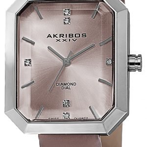 Akribos Xxiv Diamond Ak749pk Kello Pinkki / Nahka