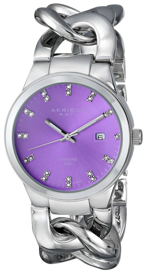 Akribos Xxiv Diamond Ak759ssp Kello Violetti / Teräs