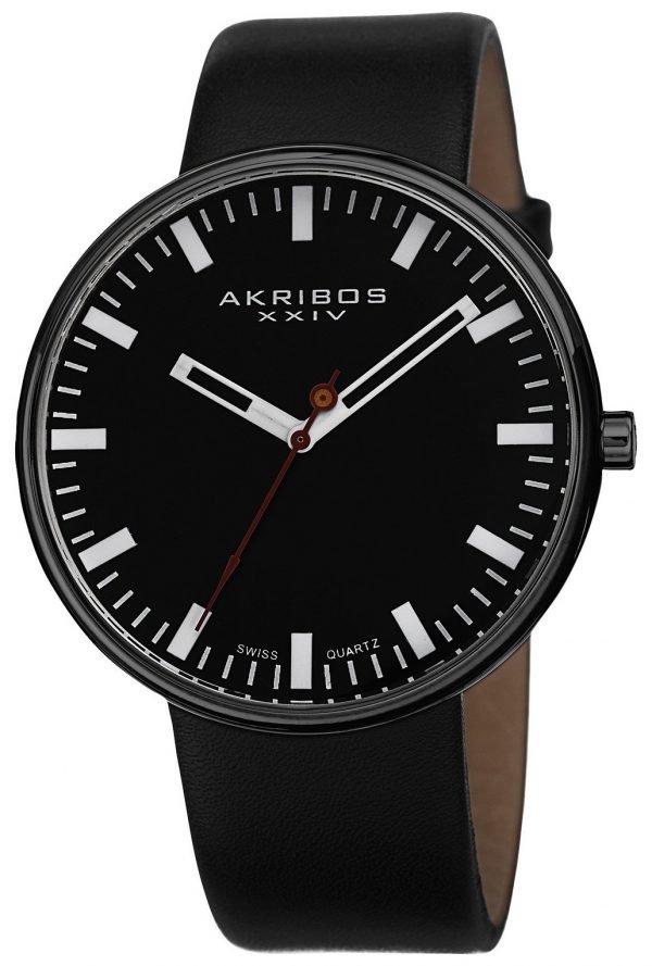 Akribos Xxiv Essential Ak733bk Kello Musta / Nahka