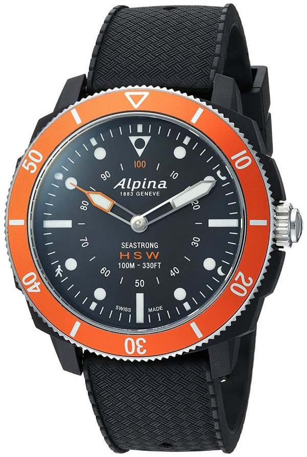 Alpina Horological Smartwatch Al-282lbo4v6 Kello Musta / Kumi