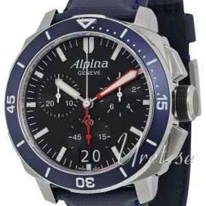 Alpina Seastrong Al-372lbn4v6 Kello Musta / Nahka