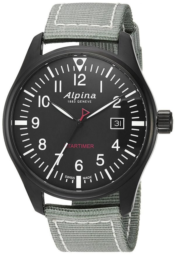 Alpina Startimer Al-240b4fbs6 Kello Musta / Tekstiili