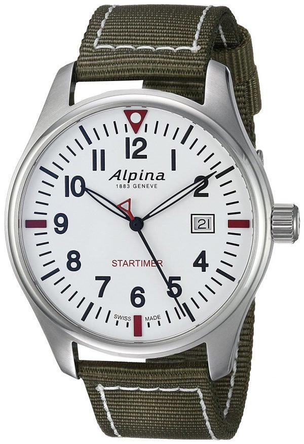 Alpina Startimer Al-240s4s6 Kello Valkoinen / Tekstiili