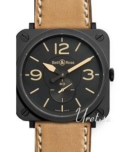 Bell & Ross Aviation Br S Heritage Kello Musta / Nahka