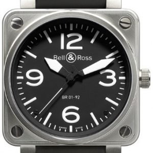 Bell & Ross Br 01-92 Br0192-Bl-St Kello Musta / Kumi