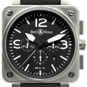 Bell & Ross Br 01-94 Br0194-Bl-St Kello Musta / Kumi