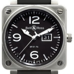 Bell & Ross Br 01-96 Br0196-Bl-St Kello Musta / Kumi