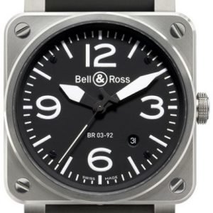 Bell & Ross Br 03-92 Br0392-Bl-St Kello Musta / Kumi