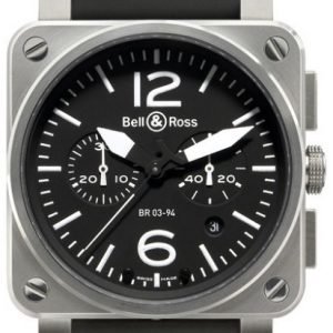 Bell & Ross Br 03-94 Br0394-Bl-St Kello Musta / Kumi