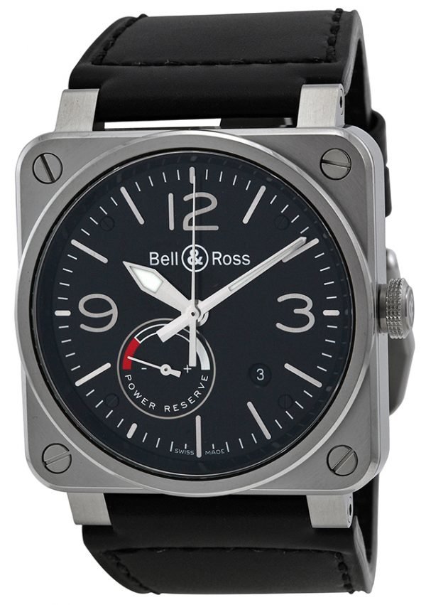 Bell & Ross Br 03-97 Br0397-Bl-Si-Sca Kello Musta / Nahka