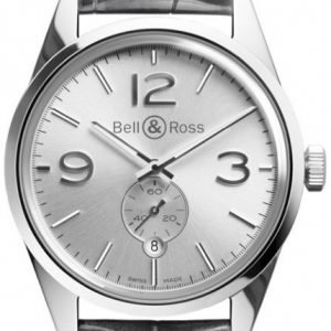 Bell & Ross Br 123 Brg123-Wh-St-Scr Kello Hopea / Nahka