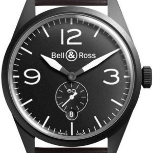 Bell & Ross Br 123 Brv123-Bl-Ca-Sca Kello Musta / Nahka