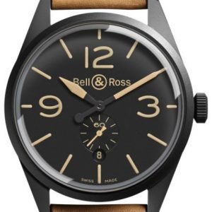 Bell & Ross Br 123 Brv123-Heritage Kello Musta / Nahka