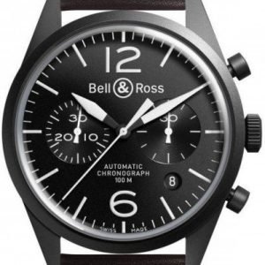 Bell & Ross Br 126 Brv126-Bl-Ca-Sca Kello Musta / Nahka