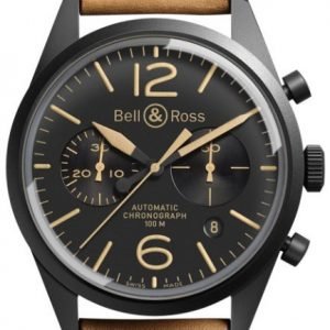 Bell & Ross Br 126 Brv126-Heritage Kello Musta / Nahka