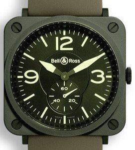 Bell & Ross Br S Quartz Brs-Ceram-Mil Kello Vihreä / Kumi