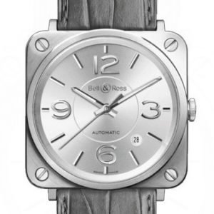 Bell & Ross Br S Quartz Brs92-Si-St-Scr Kello Hopea / Nahka