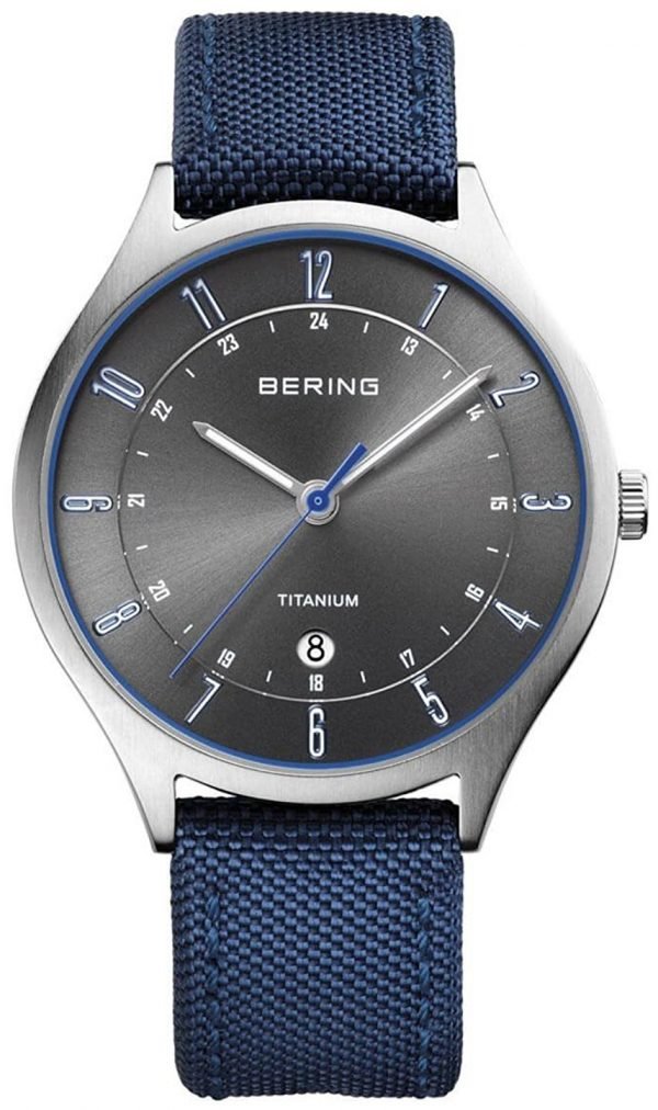 Bering Titanium 11739-873 Kello Harmaa / Tekstiili