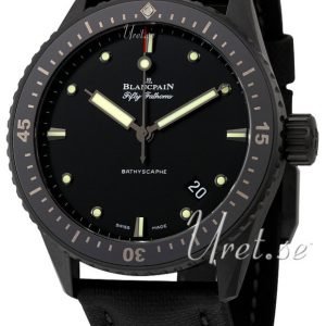 Blancpain Fifty Fathoms 5000-0130-B52a Kello Musta / Nahka