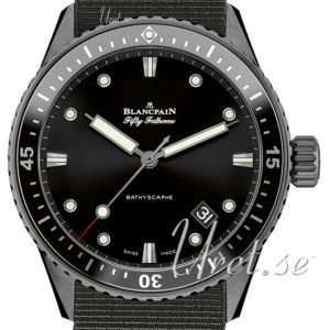 Blancpain Fifty Fathoms 5000-0130-Naba Kello Musta / Teräs