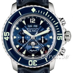 Blancpain Fifty Fathoms 5066f-1140-52b Kello Sininen / Nahka