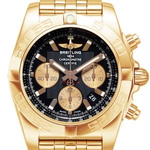 Breitling Chronomat 44 Hb011012-B968-375h Kello Musta / 18k