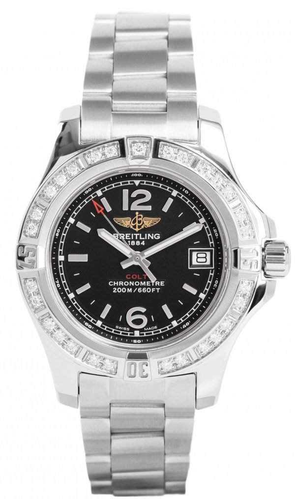 Breitling Colt 33 A7738853-Bd46-175a Kello Musta / Teräs