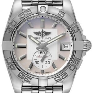 Breitling Galactic 36 A3733012-A716-376a Kello Hopea / Teräs