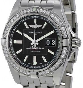 Breitling Galactic 41 A49350la-Ba07-366a Kello Musta / Teräs