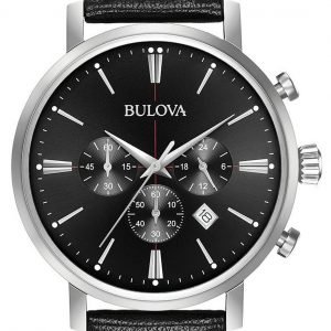 Bulova 96b262 Kello Musta / Nahka