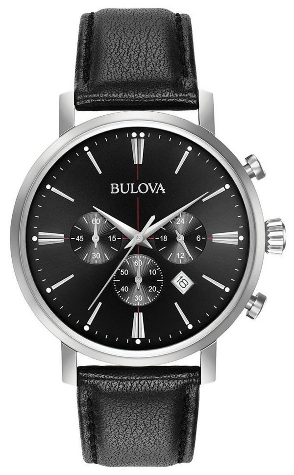 Bulova 96b262 Kello Musta / Nahka