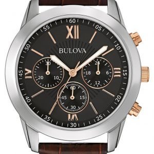 Bulova 98a142 Kello Musta / Nahka