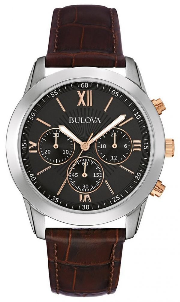 Bulova 98a142 Kello Musta / Nahka