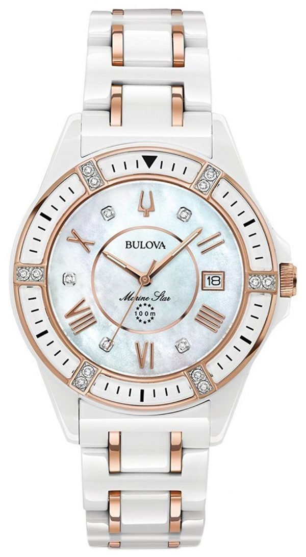 Bulova 98r241 Kello Valkoinen / Punakultasävyinen