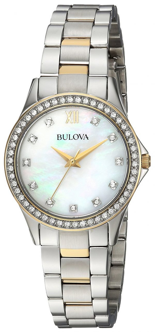 Bulova 98x112 Kello Valkoinen / Kullansävytetty Teräs