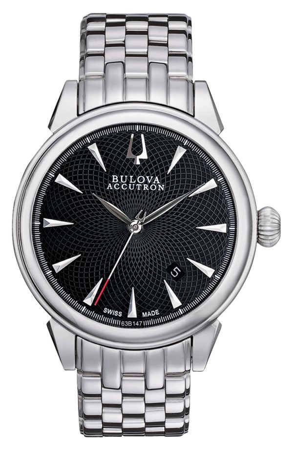 Bulova Accutron 63b147 Kello Musta / Teräs